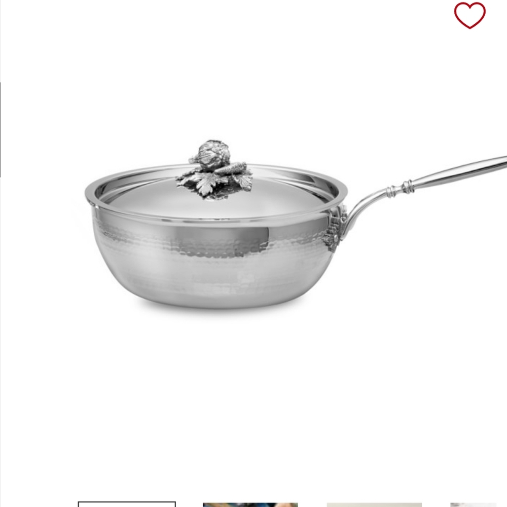 Ruffoni Opus Prima Hammered Stainless-Steel Covered Chef’s Pan with Cauliflower